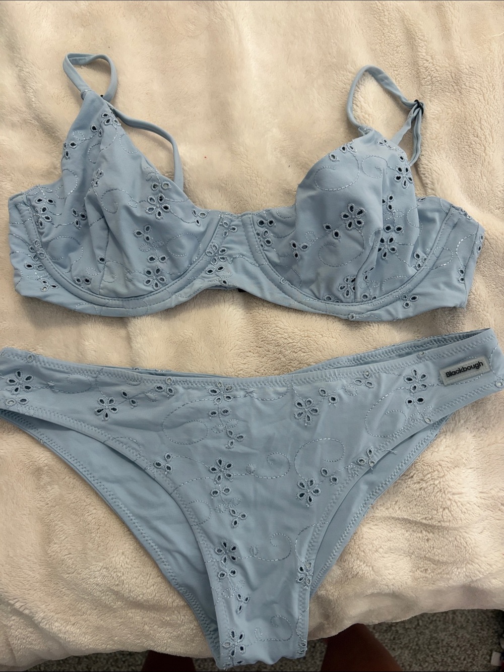 Blackbough Light Blue Eyelet Two-Piece Bikini